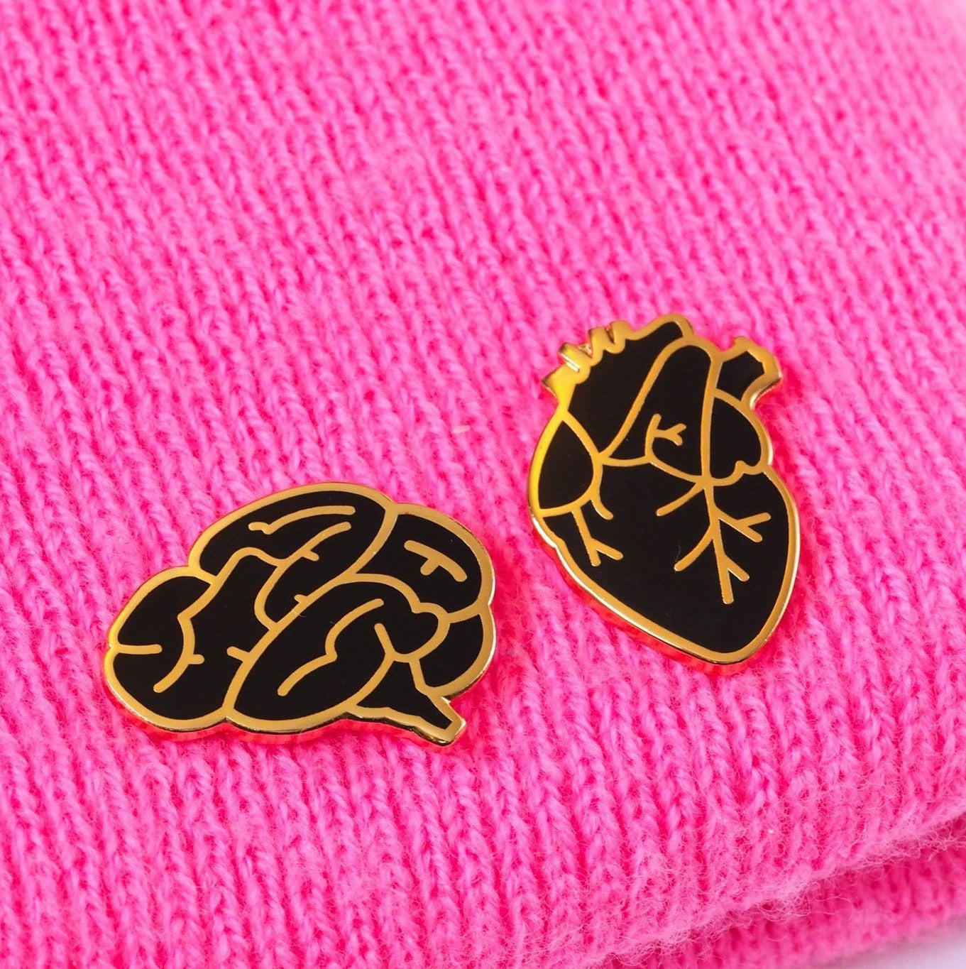 Follow Your Heart and Use Your Brain - Enamel Pins