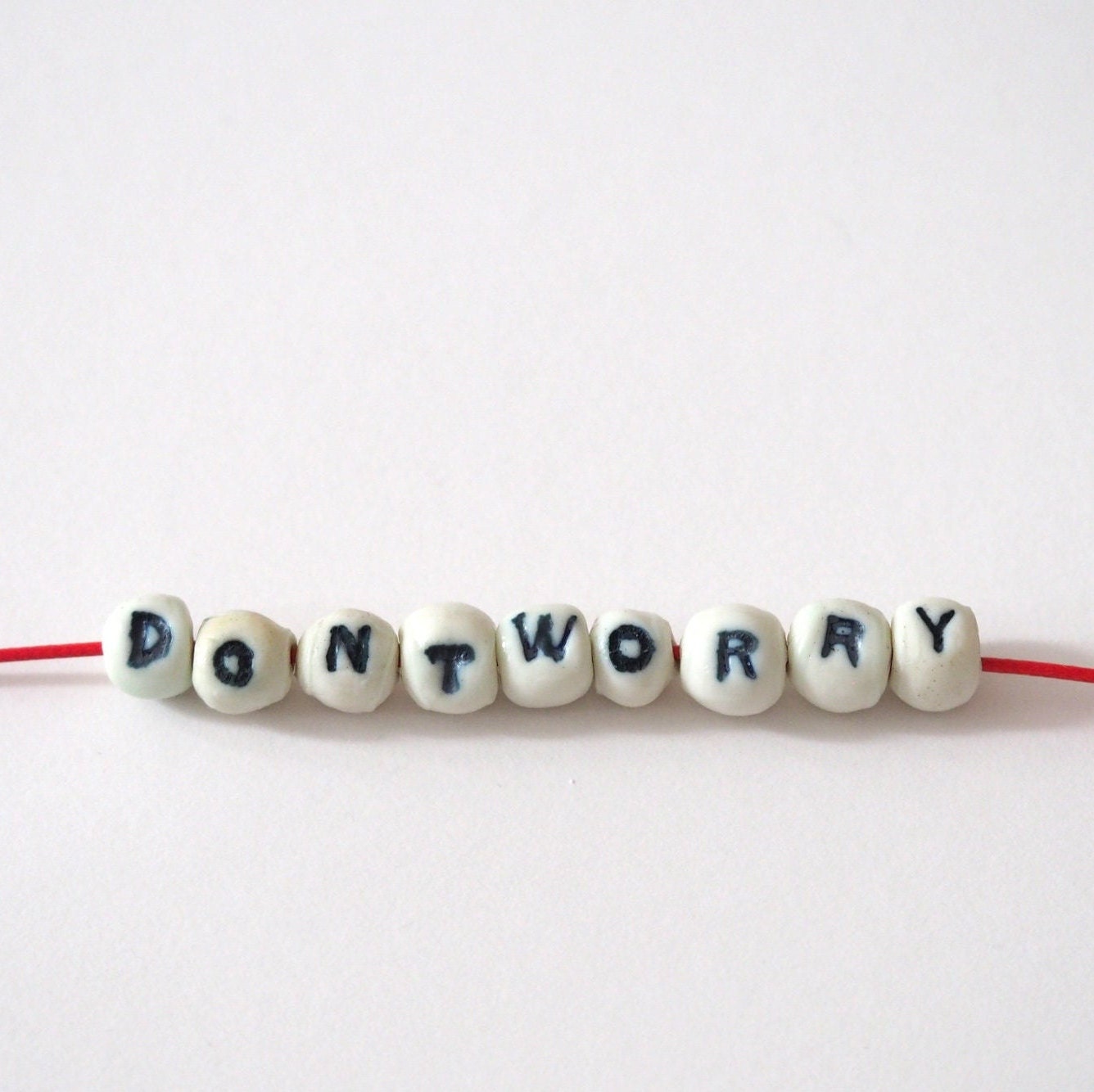 Don't Worry - Porcelain Bead Necklace