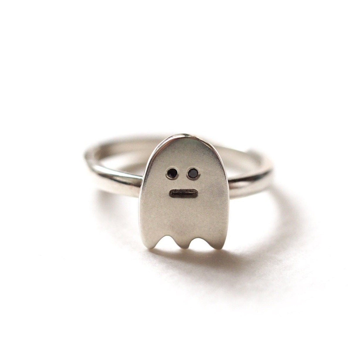 Ghost Ring - Recycled Sterling Silver and Black Diamonds