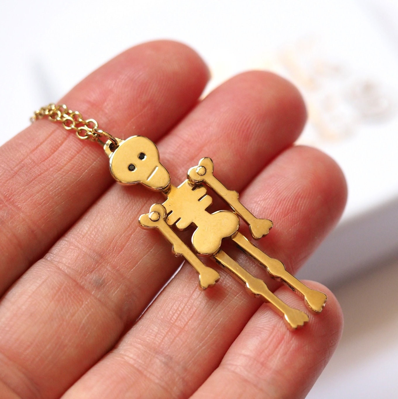 Skeleton Necklace - 9ct Yellow Gold