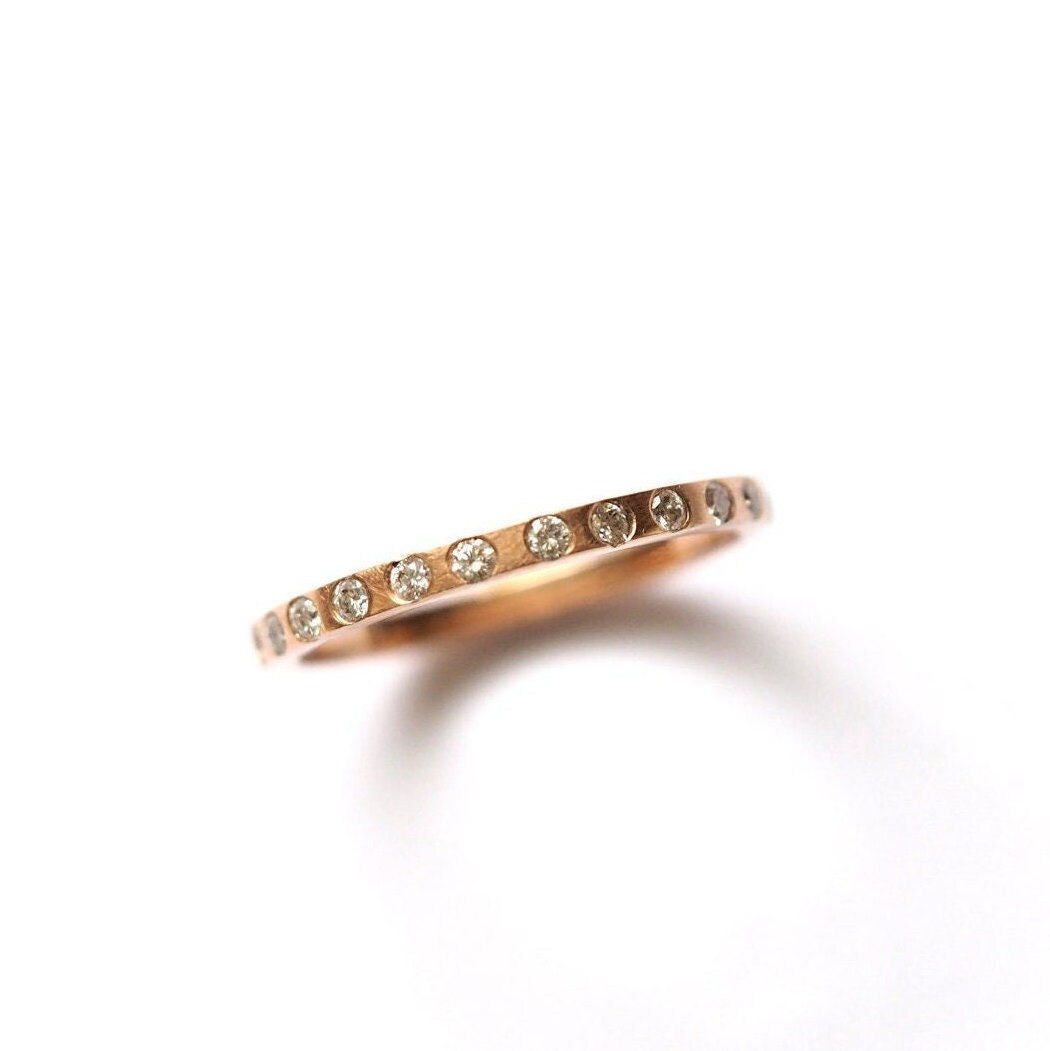 Half Eternity Ring - Recycled Gold and Brilliant Cut Diamonds