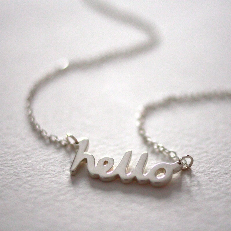Hello Necklace - Recycled Sterling Silver