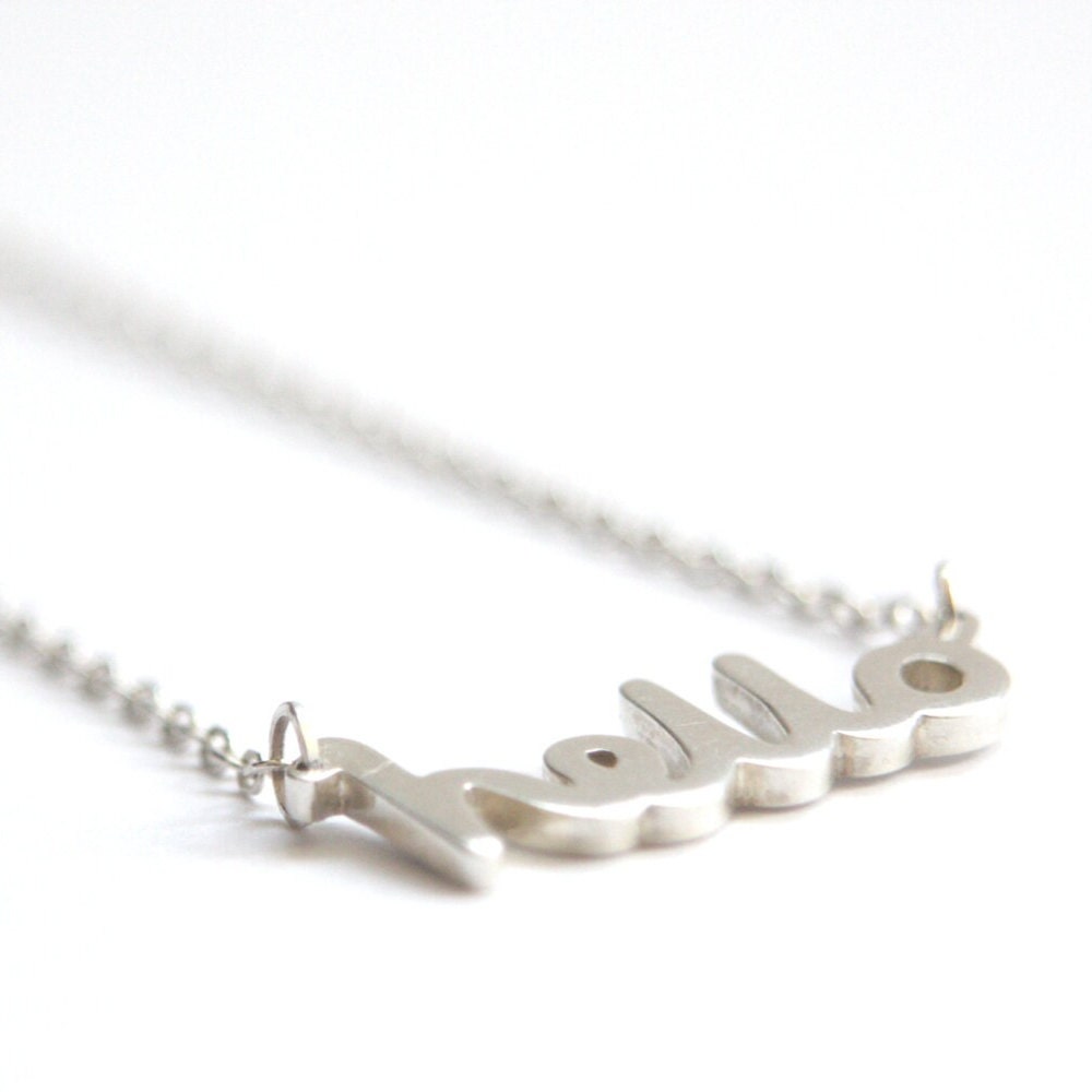 Hello Necklace - Recycled Sterling Silver