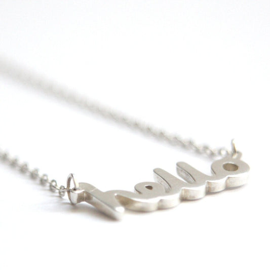 Silver Hello Necklace