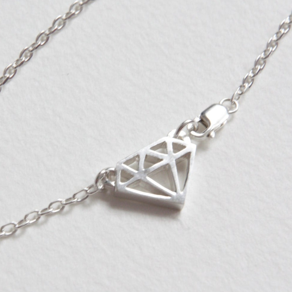 Diamond Symbol Bracelet - Sterling Silver