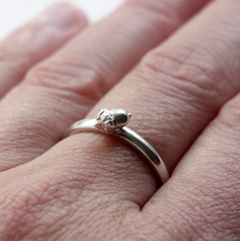 Tiny Acorn Ring - Sterling Silver