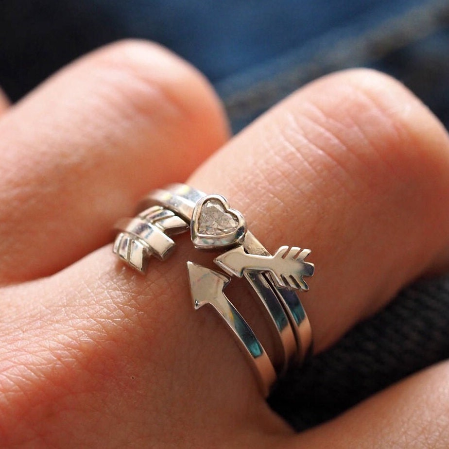 Cupid Arrow Ring - Recycled Sterling Silver.