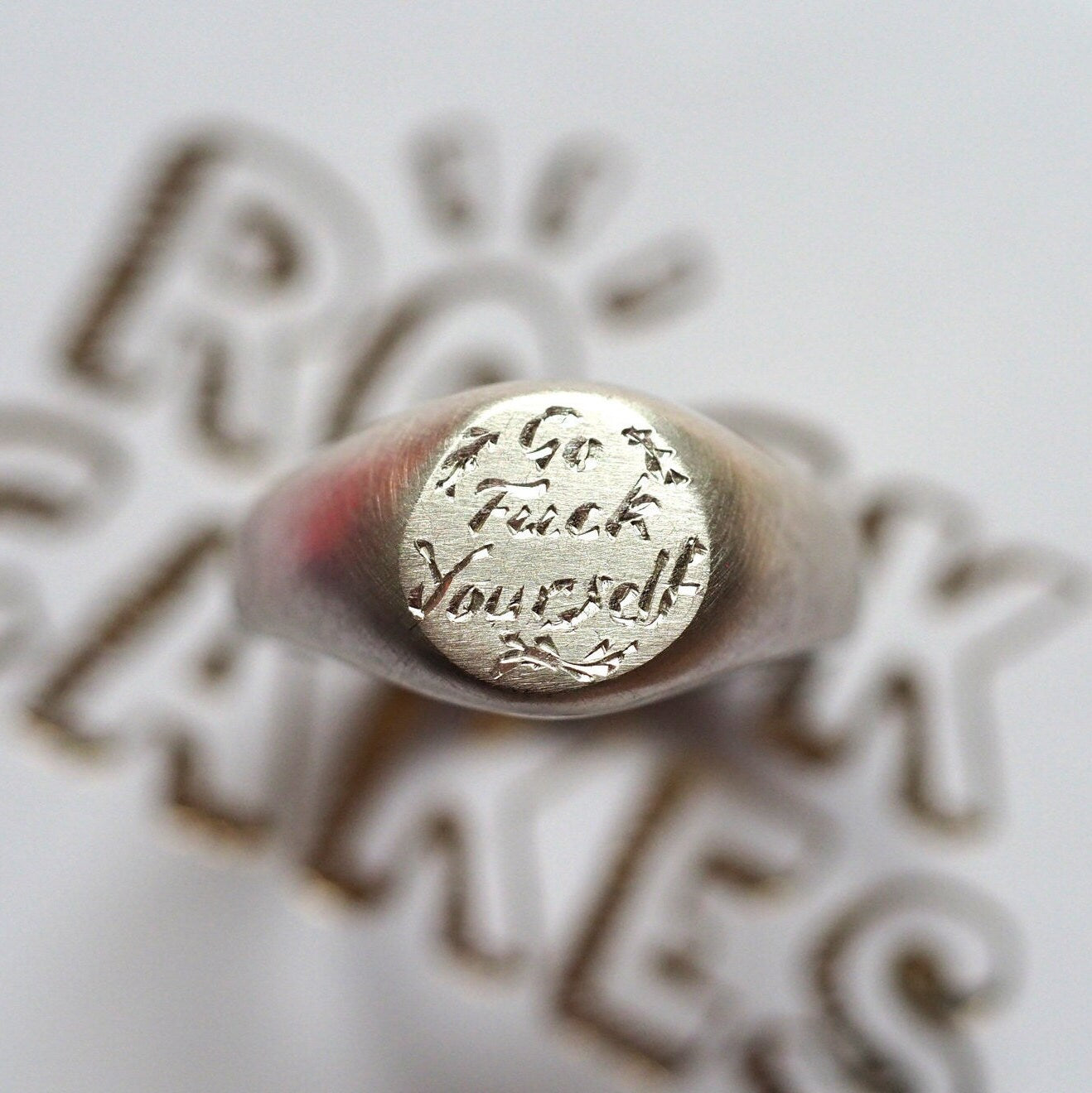 Go F**K Yourself Signet Ring - Recycled Sterling Silver
