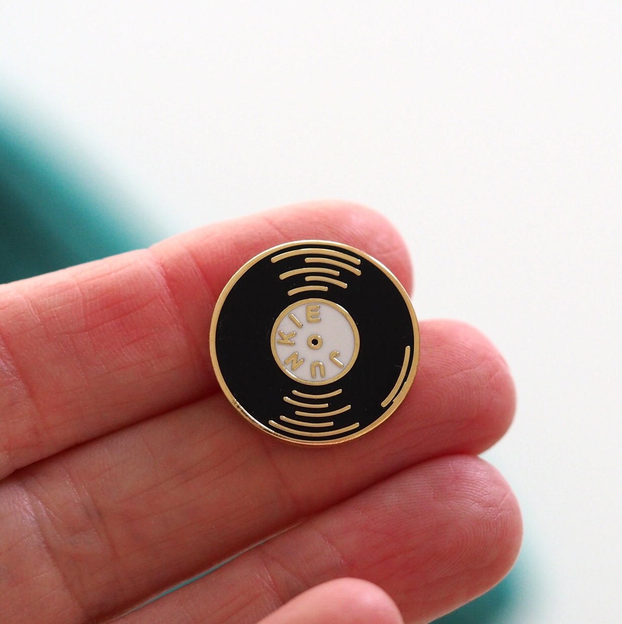 Vinyl Junkie Enamel Pin