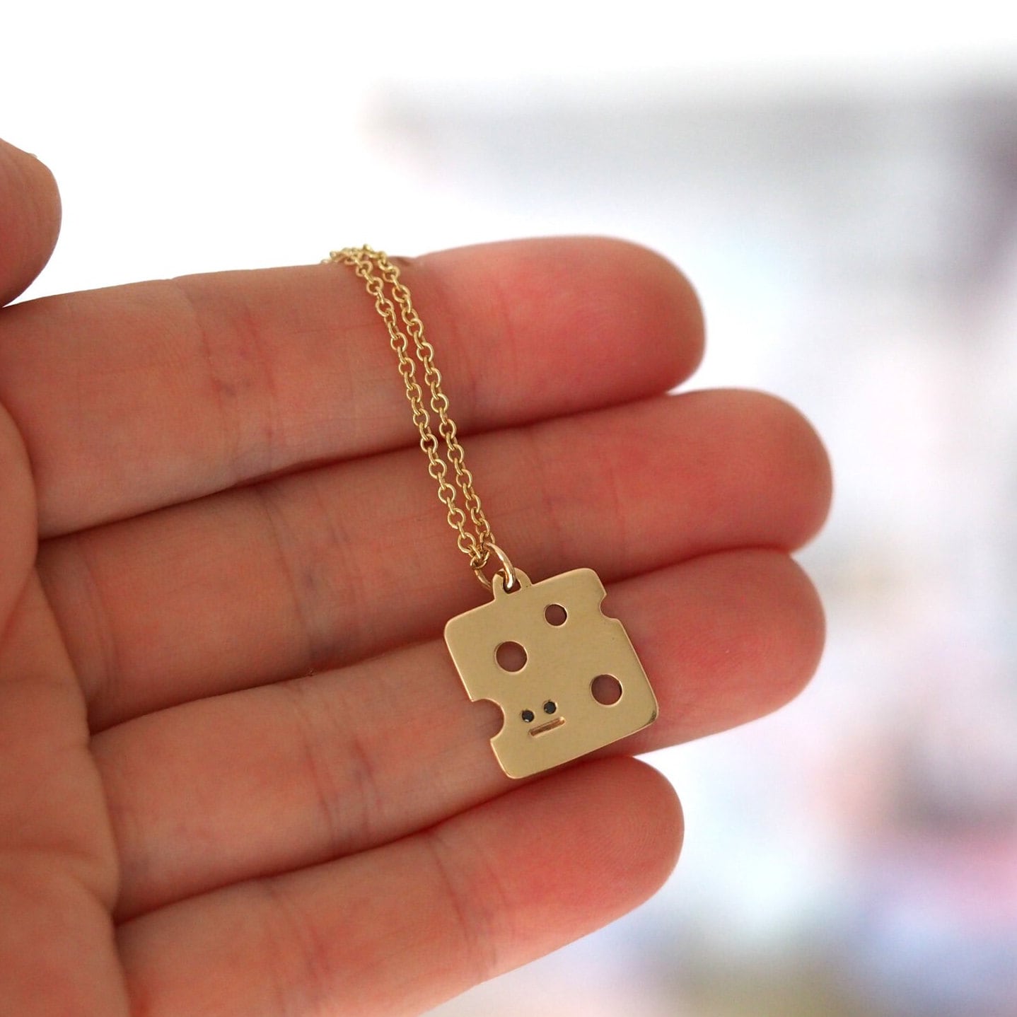 Cheese Necklace - Recycled 9ct Yellow Gold