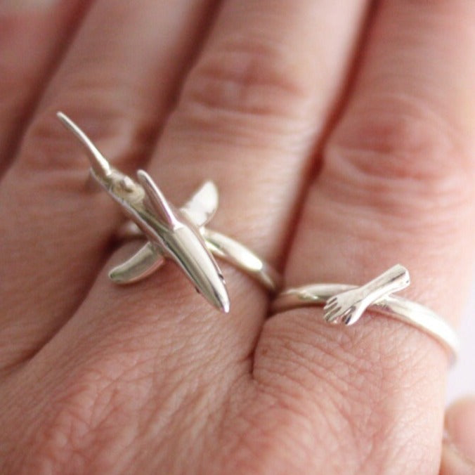 Hand Ring - Sterling Silver and Ruby